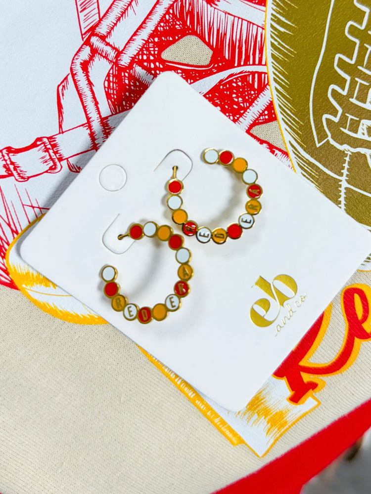 Red Era Kansas City Hoop Earrings