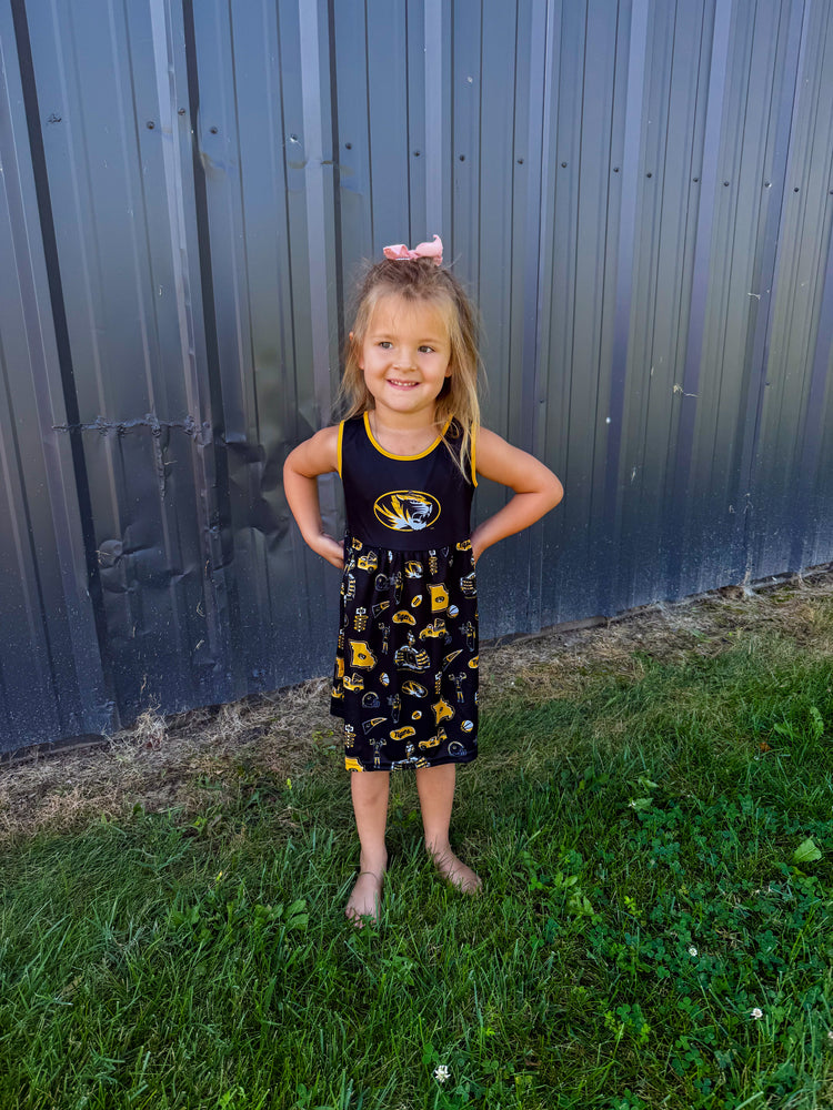 Missouri Tigers Hand Sketched Printed Tank Dress