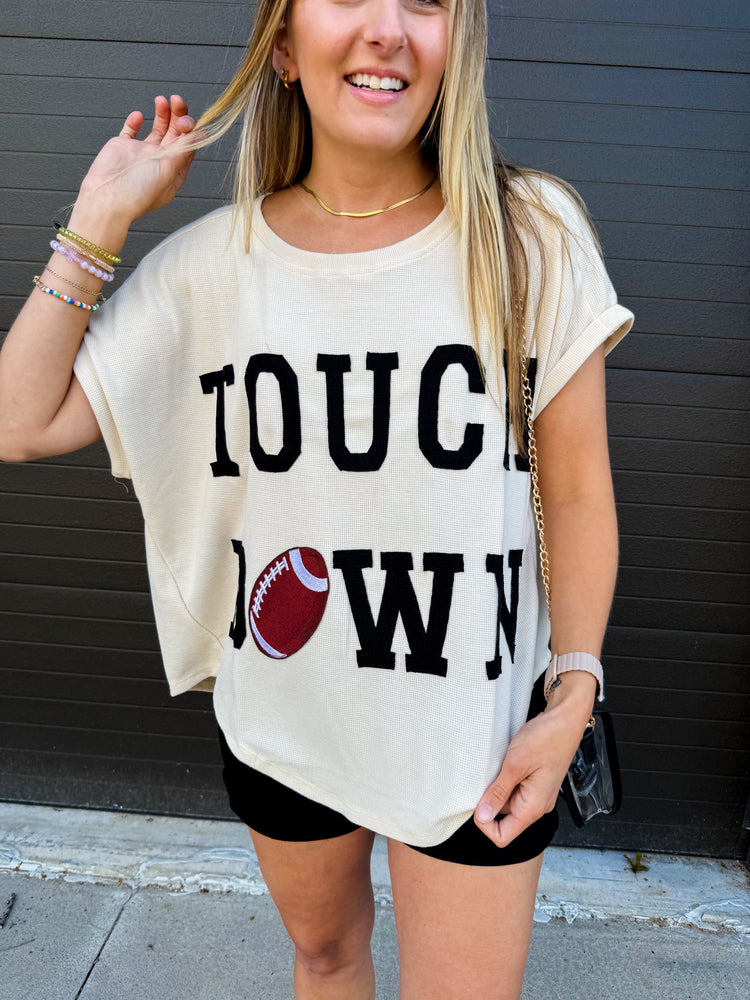 Touch Down Patch Waffle Gameday Top