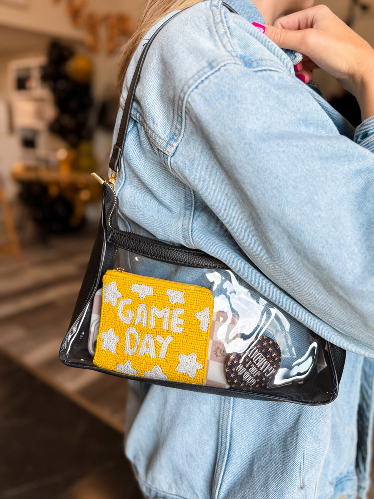 Clear Satchel Shoulder Bag: Black