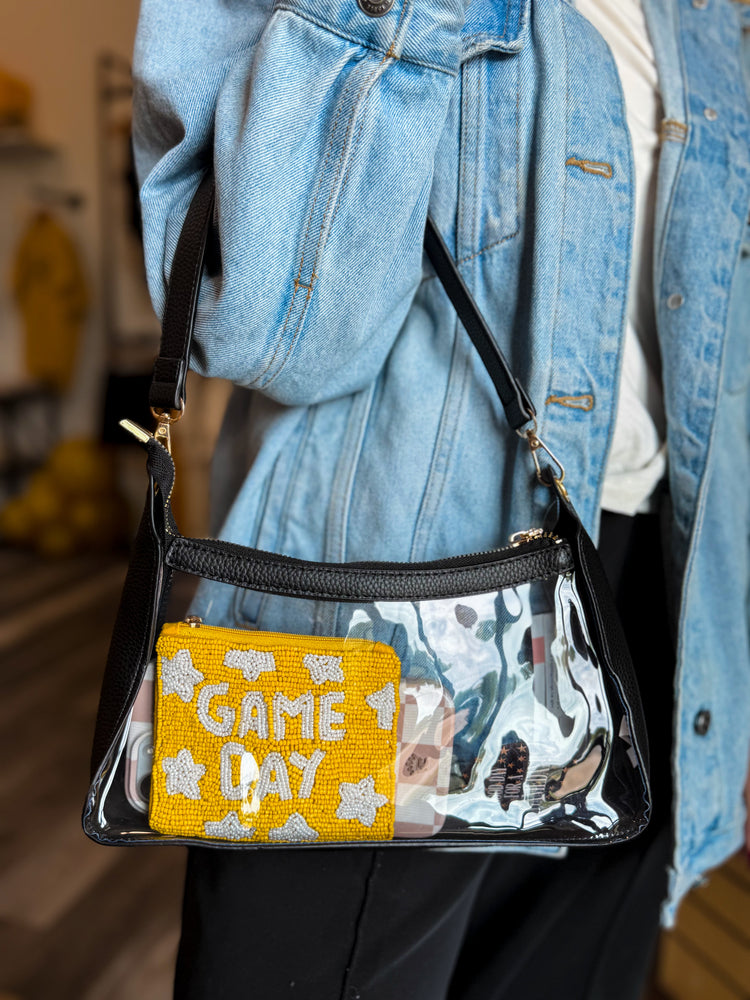 Clear Satchel Shoulder Bag: Black