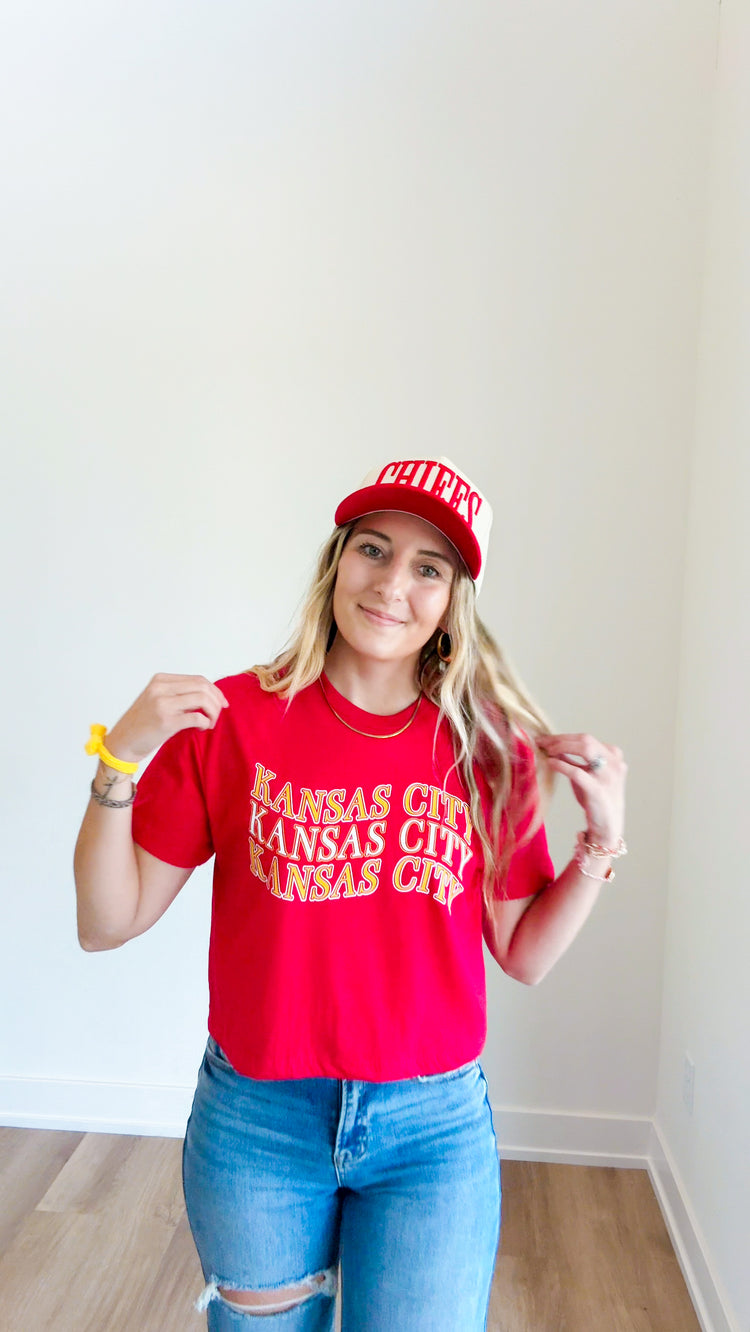 Kansas City Wavy Graphic Tee | Crop or Basic Tee