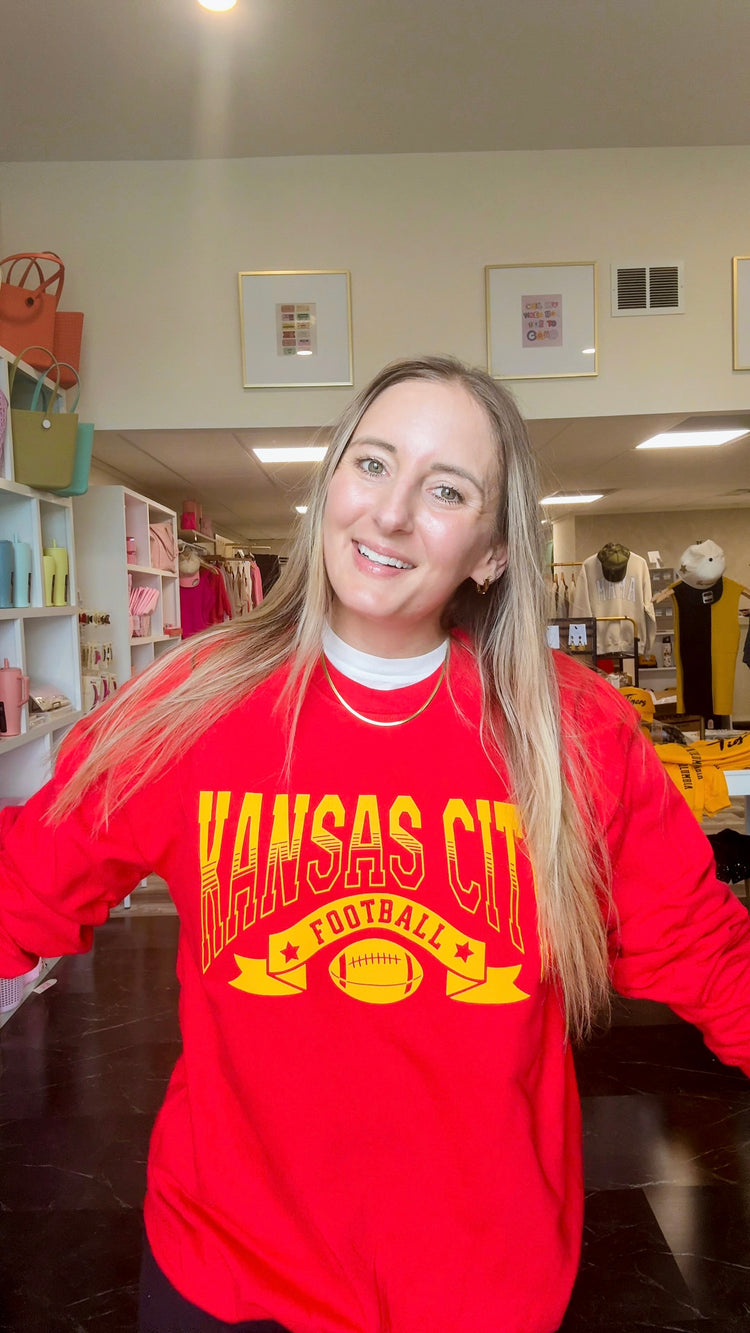 Kansas City Football Sweatshirt | Red + Gold