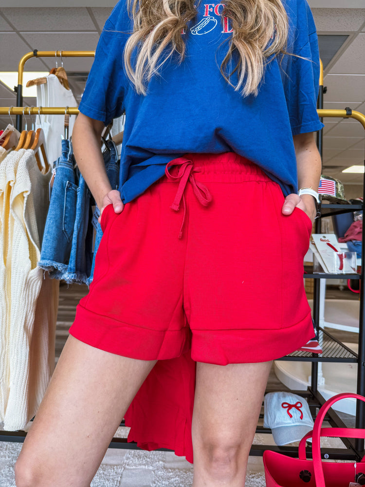 Red Modal Shorts