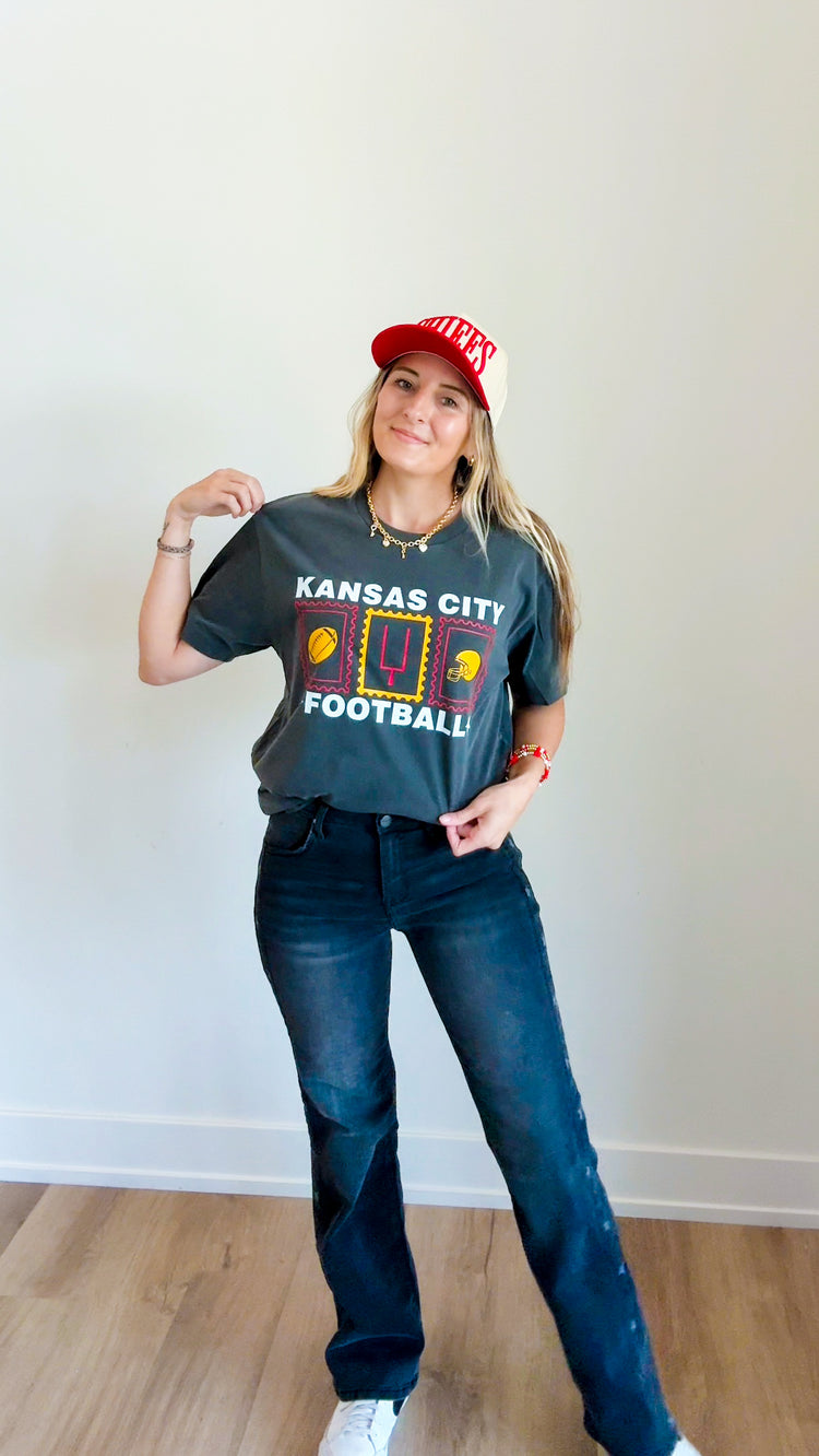 Kansas City Football Team Color Stamps Washed Tee