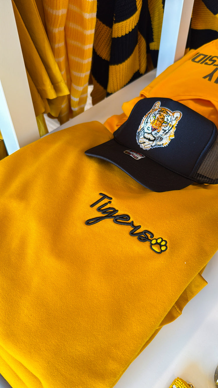 Script Puff Tigers with Paw Crewneck | Unisex