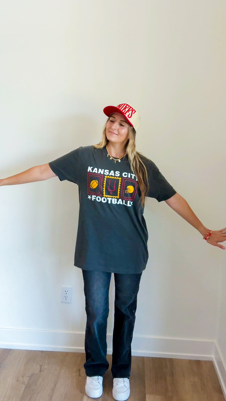 Kansas City Football Team Color Stamps Washed Tee
