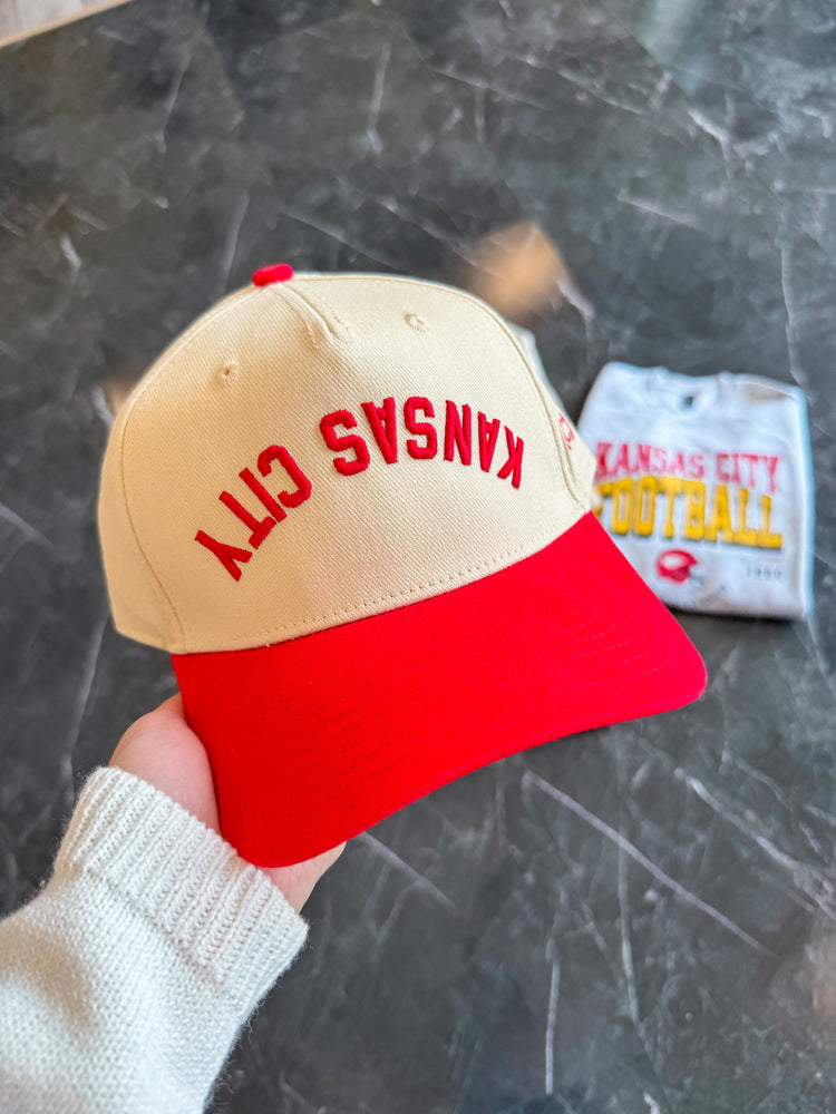 Kansas City Upside Down Red & Cream Hat