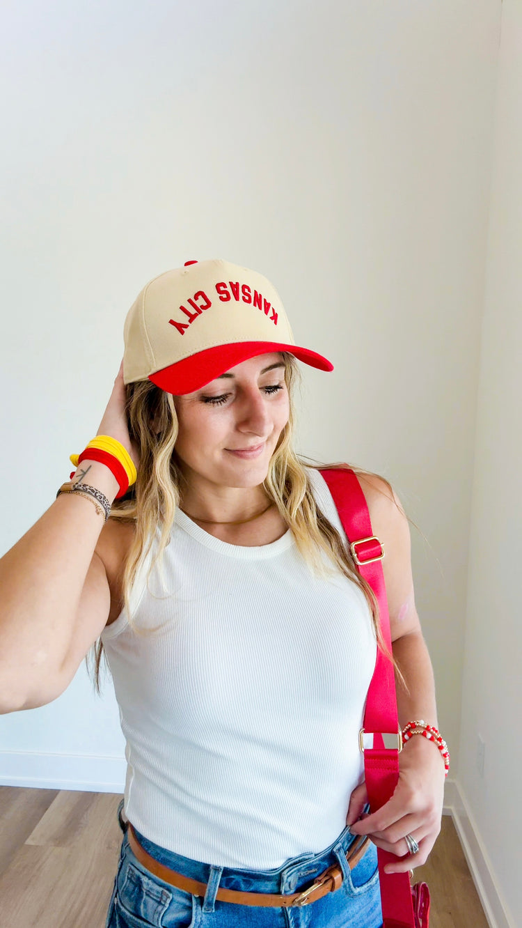 Kansas City Upside Down Red & Cream Hat