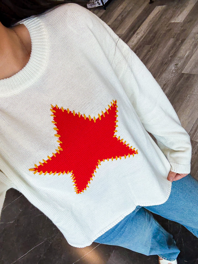 Superstar Red & Gold Knit Sweater