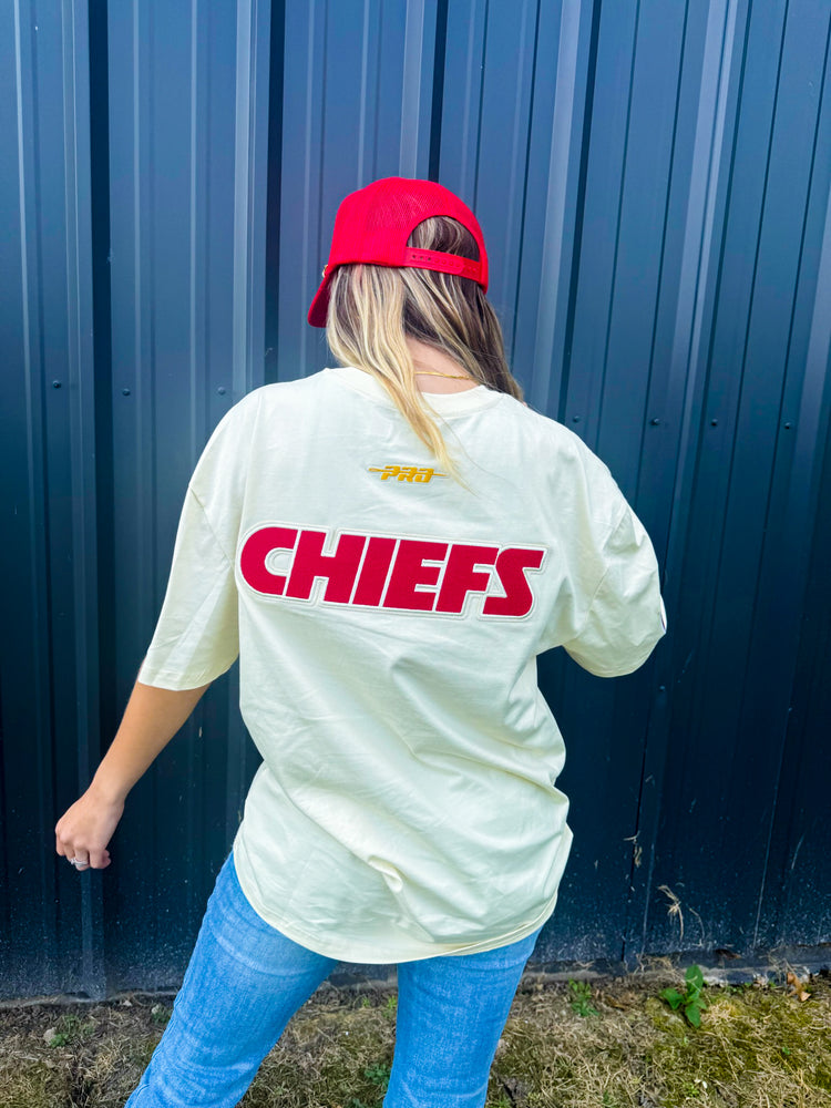 Kansas City Chiefs Embroidered Patch Drop Shoulder Tee