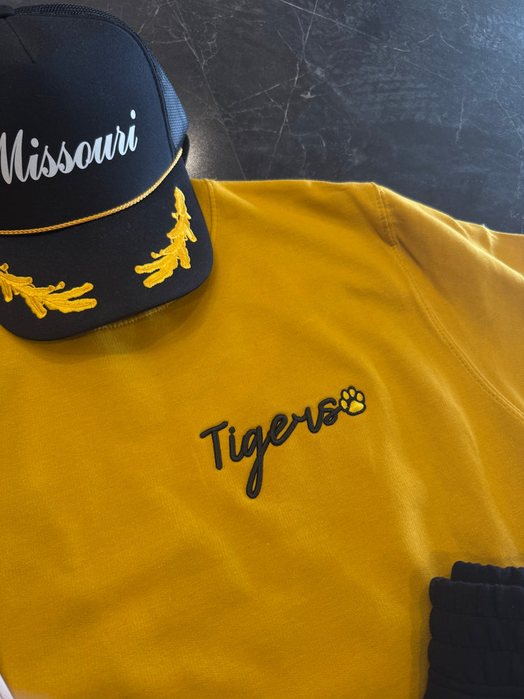 Script Puff Tigers with Paw Crewneck | Unisex
