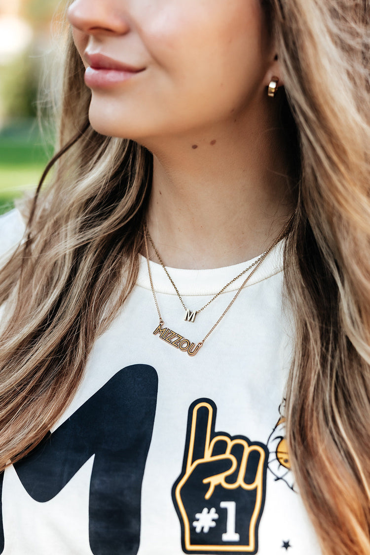 Mizzou Outline Enamel Necklace