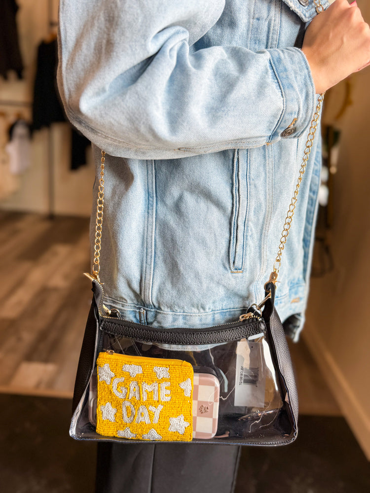 Clear Satchel Shoulder Bag: Black