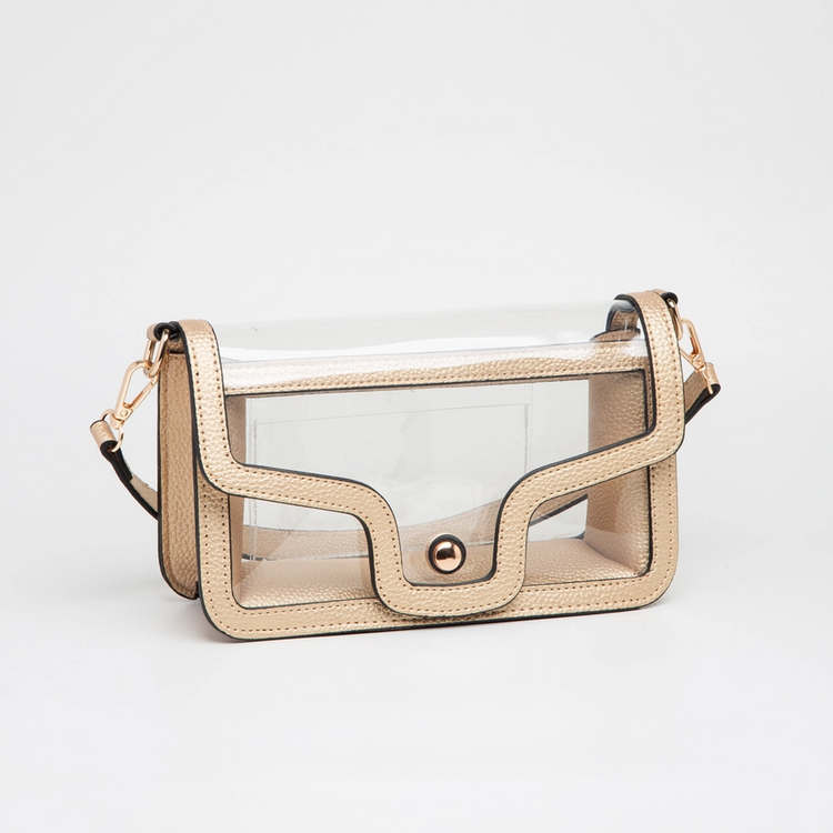 Clear Envelope Shoulder Bag: Gold