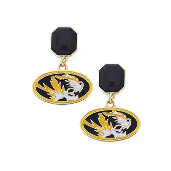 Missouri Tigers Rhinestone Dangle Earrings