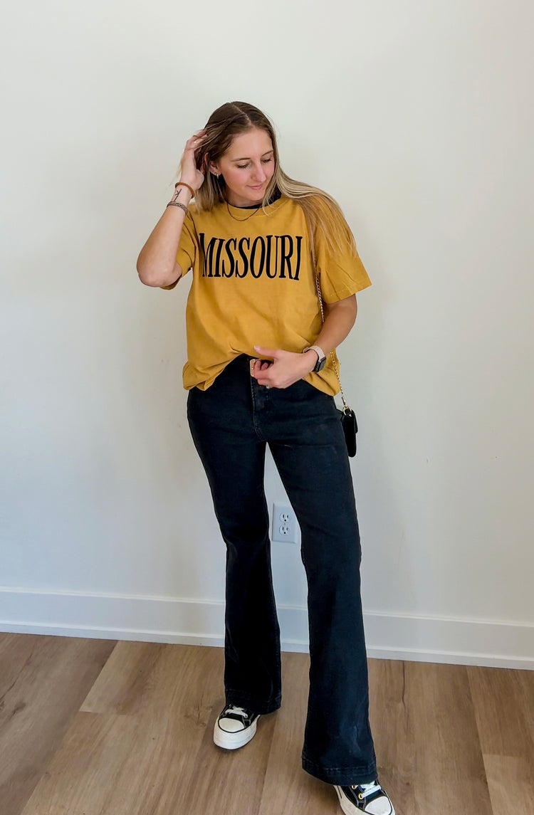 Missouri Velvet Gameday Graphic Tee | Mustard