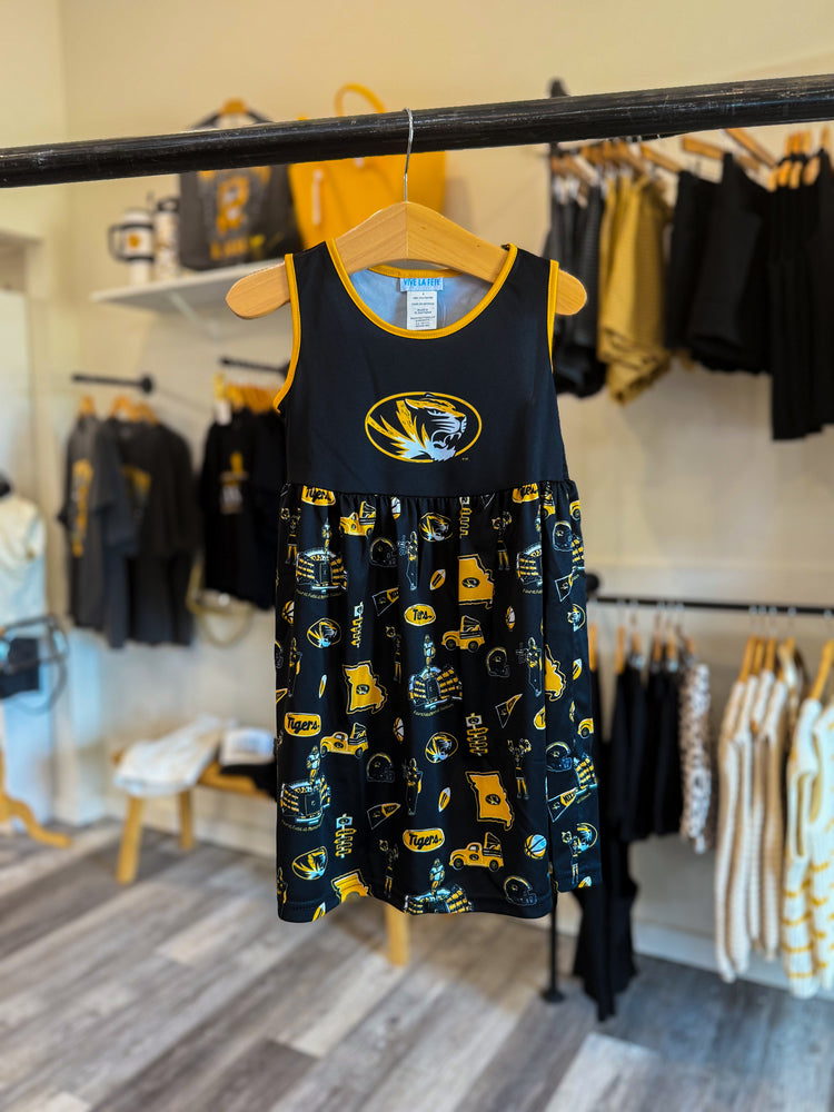 Missouri Tigers Hand Sketched Printed Tank Dress