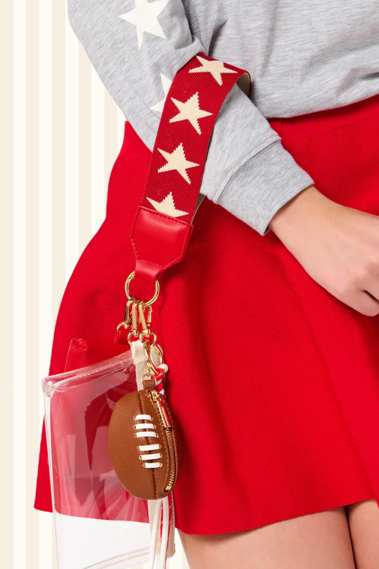 Red/White Football Bag Charm