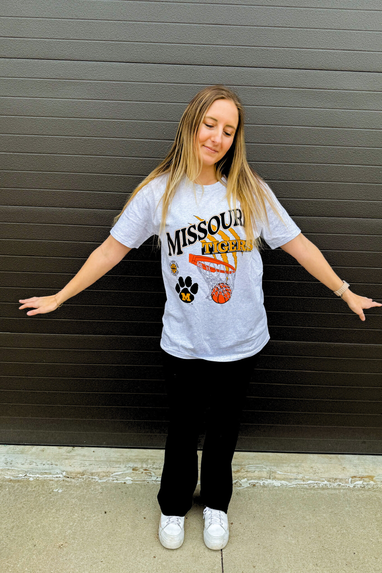 Throwback Missouri Tigers Basketball Graphic T-Shirt