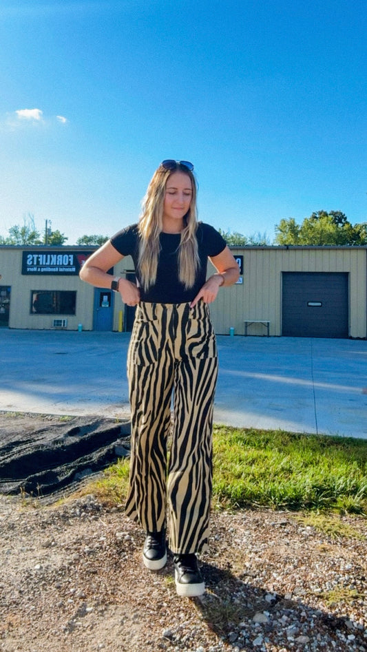 Wild Stripe Straight Pants