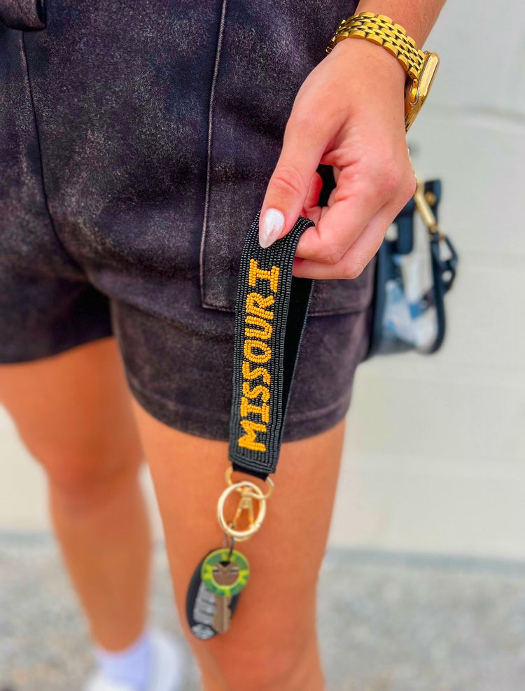 Missouri Beaded Game Day Keychain Wristlet