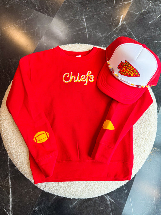 Chiefs Shadow Stitch Kids Crewneck