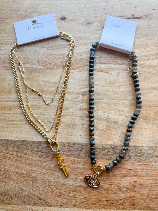 Tiger Gameday Charm Necklace: