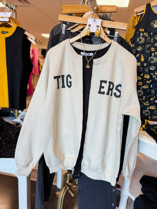 Gameday Sweatshirt Cardigan | Sand Tigers