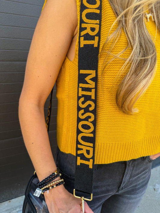 Missouri Beaded Game Day Bag Strap