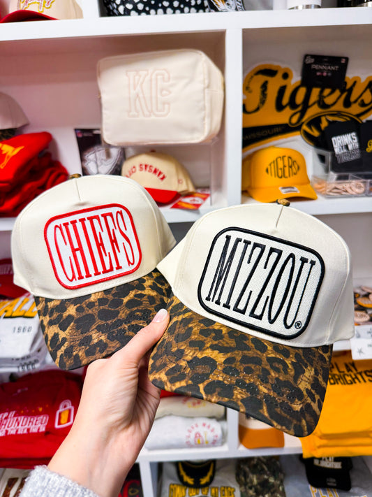 Chiefs Classic White Patch Leopard Trucker Hat