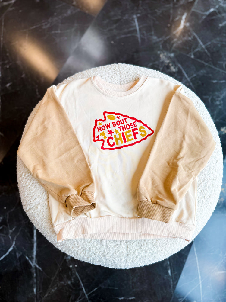 How Bout Those Chiefs Khaki & Oat Kids Sweatshirt