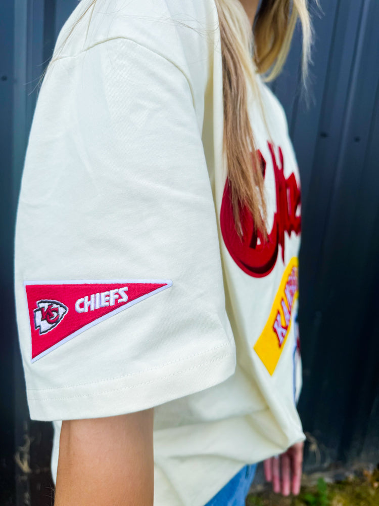 Kansas City Chiefs Embroidered Patch Drop Shoulder Tee