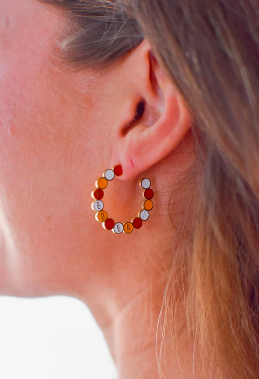 Red Era Kansas City Hoop Earrings