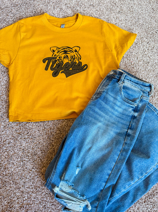 Glitter Tiger Face Boxy Tee | Women's