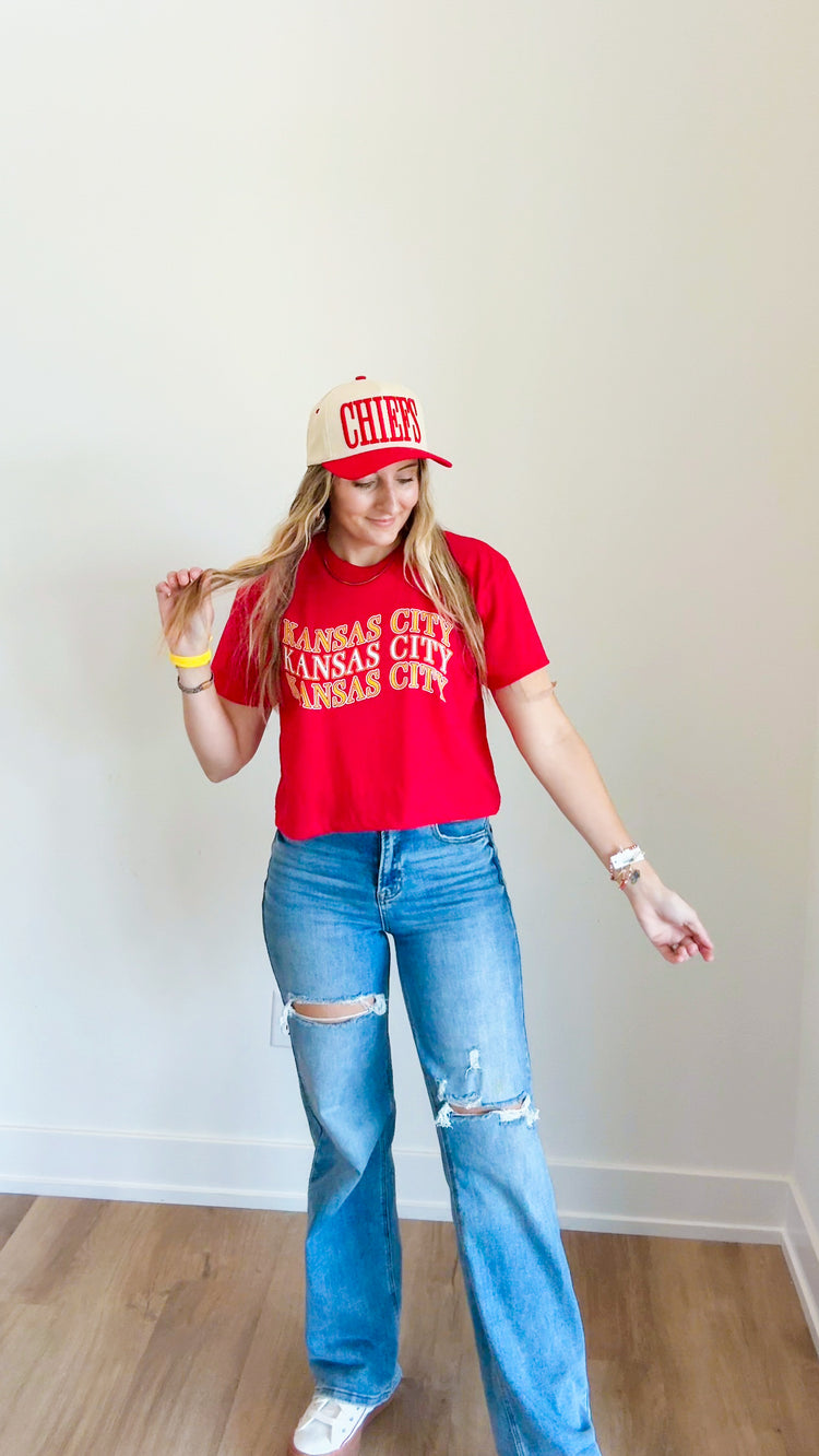 Kansas City Wavy Graphic Tee | Crop or Basic Tee