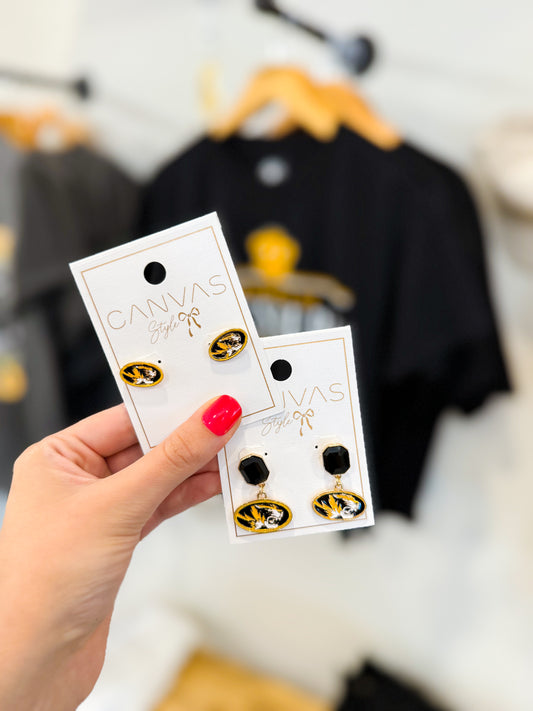 Missouri Tigers Logo Enamel Stud Earrings