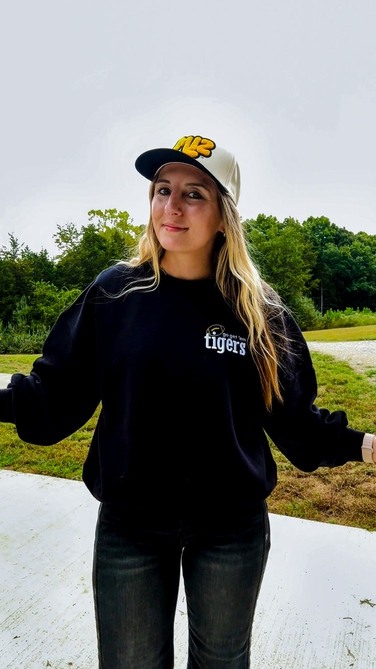Go Get 'Em Tigers Puff Embroidered Sweatshirt