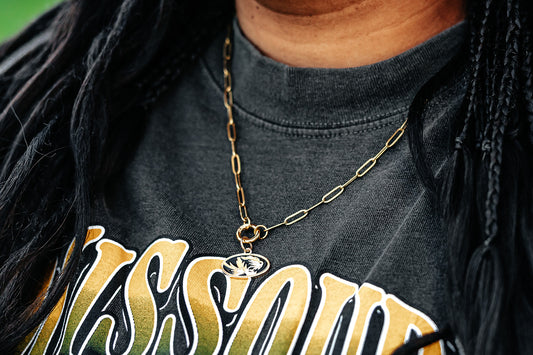 Missouri Tigers Oval Chain Charm Necklace