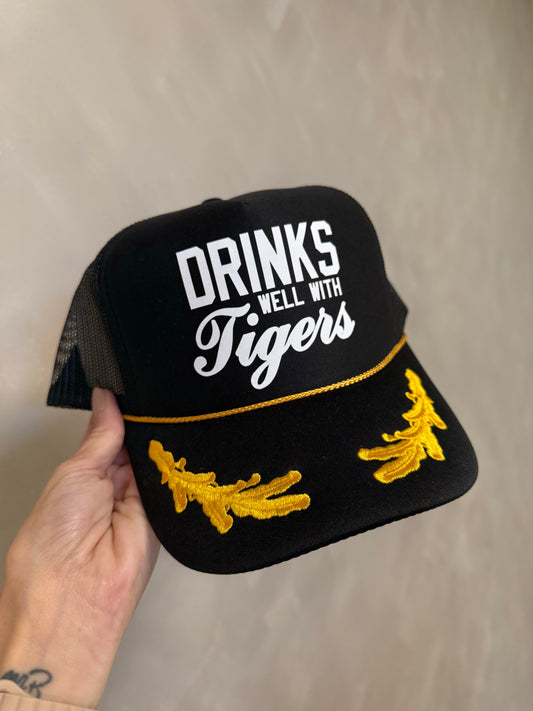 Drinks Well With Tigers Trucker Hat