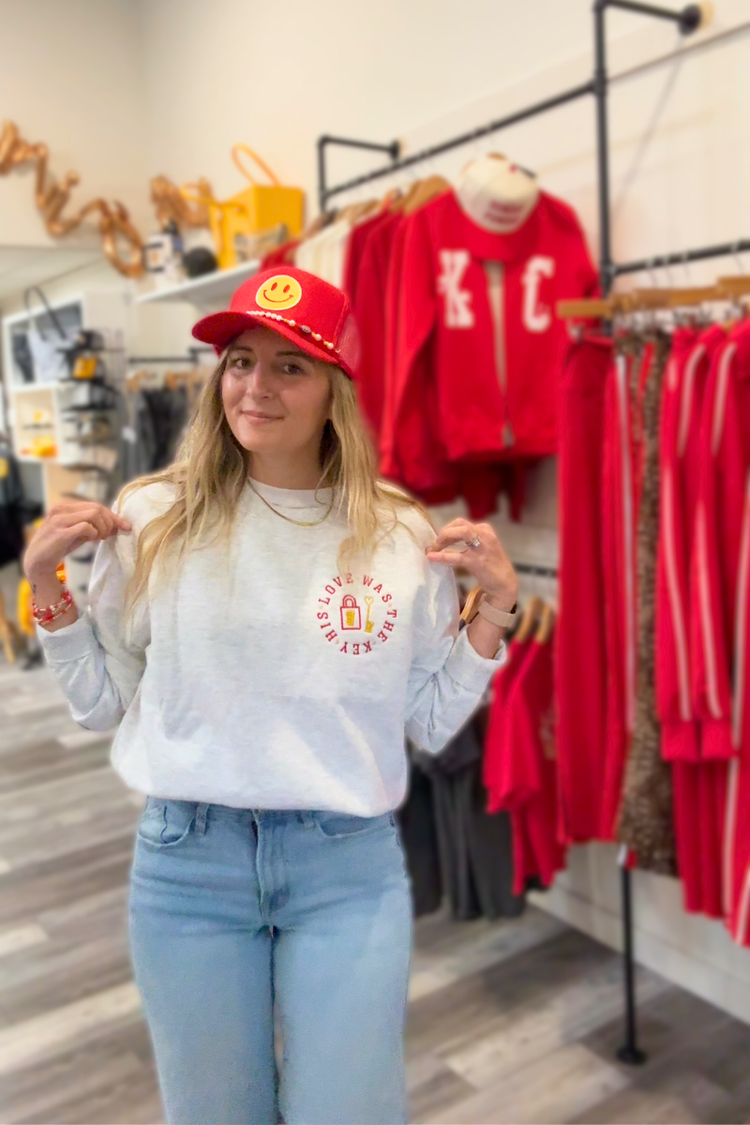 87 Love Was the Key Embroidered Sweatshirt