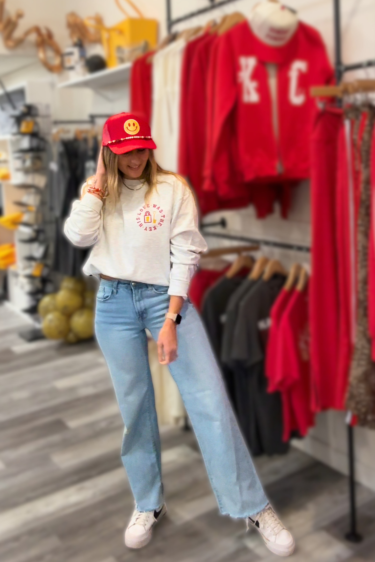 87 Love Was the Key Embroidered Sweatshirt