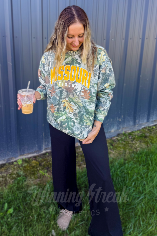 Missouri Tigers Camo Sweatshirt: Gold + Bold
