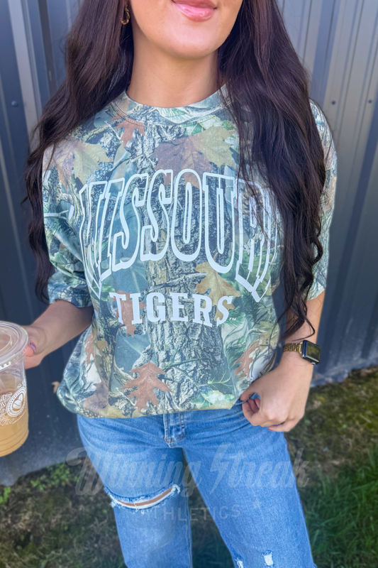 Missouri Tigers Camo T-Shirt: Retro White