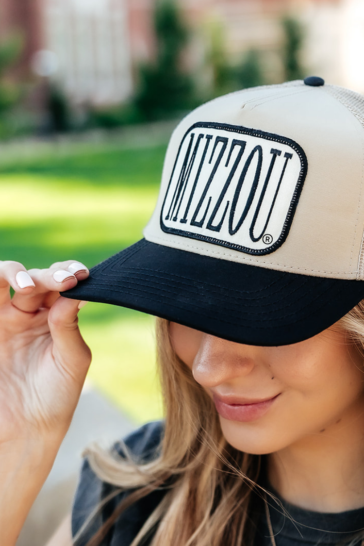 Mizzou Classic Patch Trucker Hat | Black + Tan