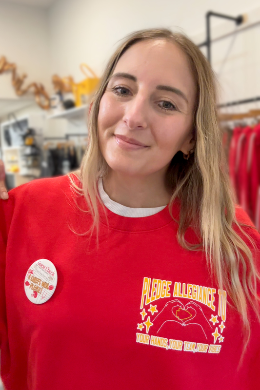 Pledge Allegiance to Your Hands Embroidered Sweatshirt