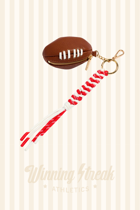 Red/White Football Bag Charm